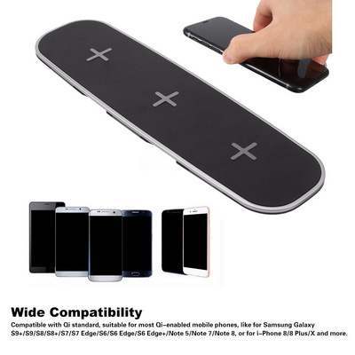 Universal 3–1 Qi Wireless Charger Base Charging Pad Device