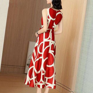 Summer Women Dress Fashion Elegant O Neck Office Lady Dress Red - Shop at LoveMi