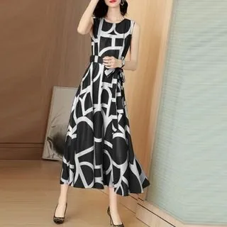 Summer Women Dress Fashion Elegant O Neck Office Lady Dress Black - Shop at LoveMi