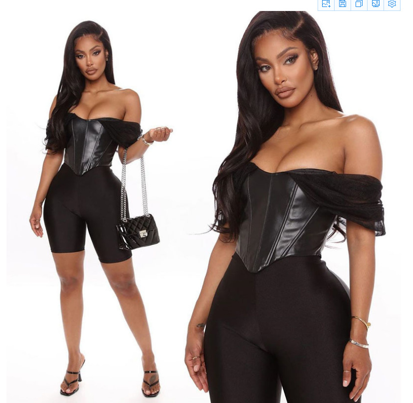 One-line Neck Strapless Low-cut Sexy Top