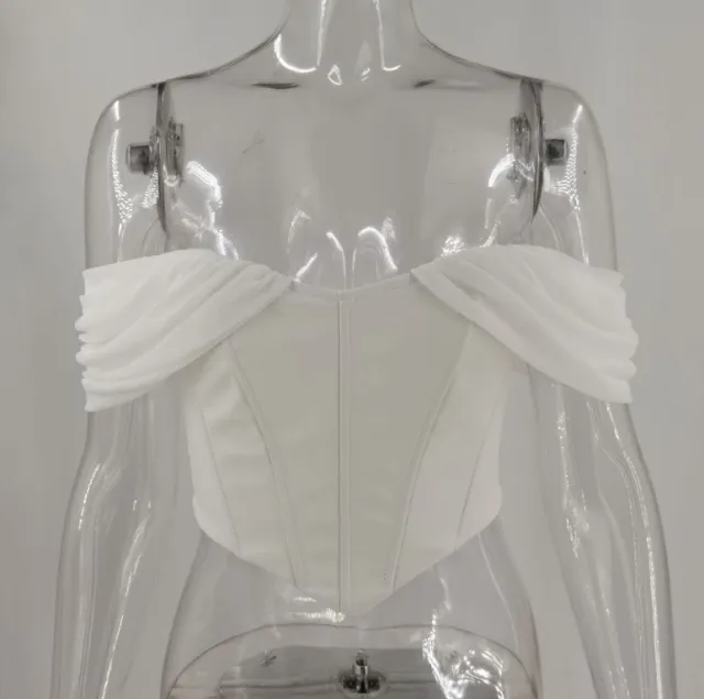 One line Neck Strapless Low cut Sexy Top White - Shop at LoveMi