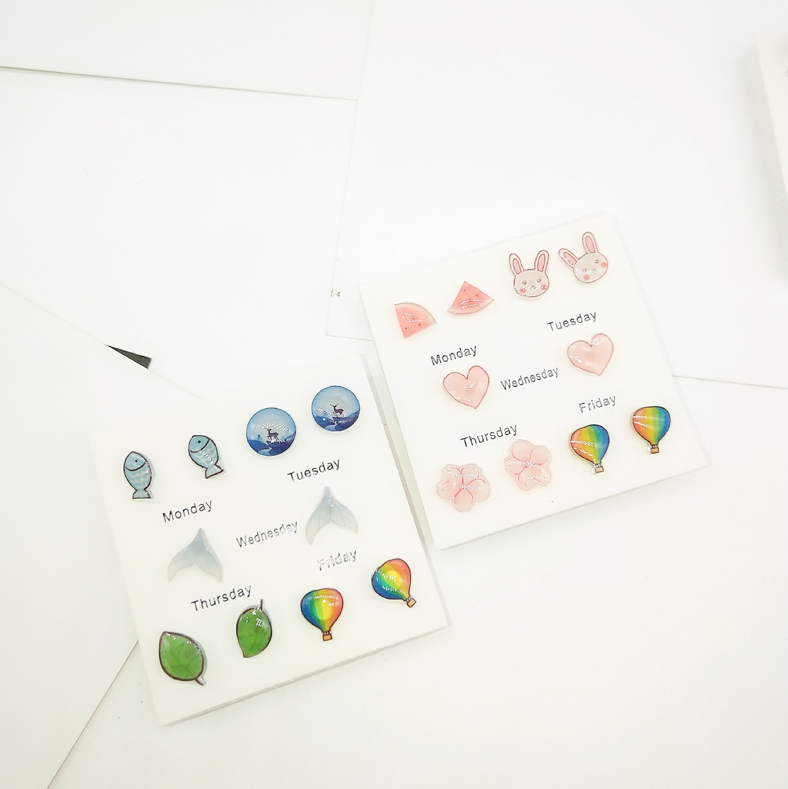 Korea Minimalist Cartoon Doodle Cute Earrings Hypoallergenic Plastic Needle