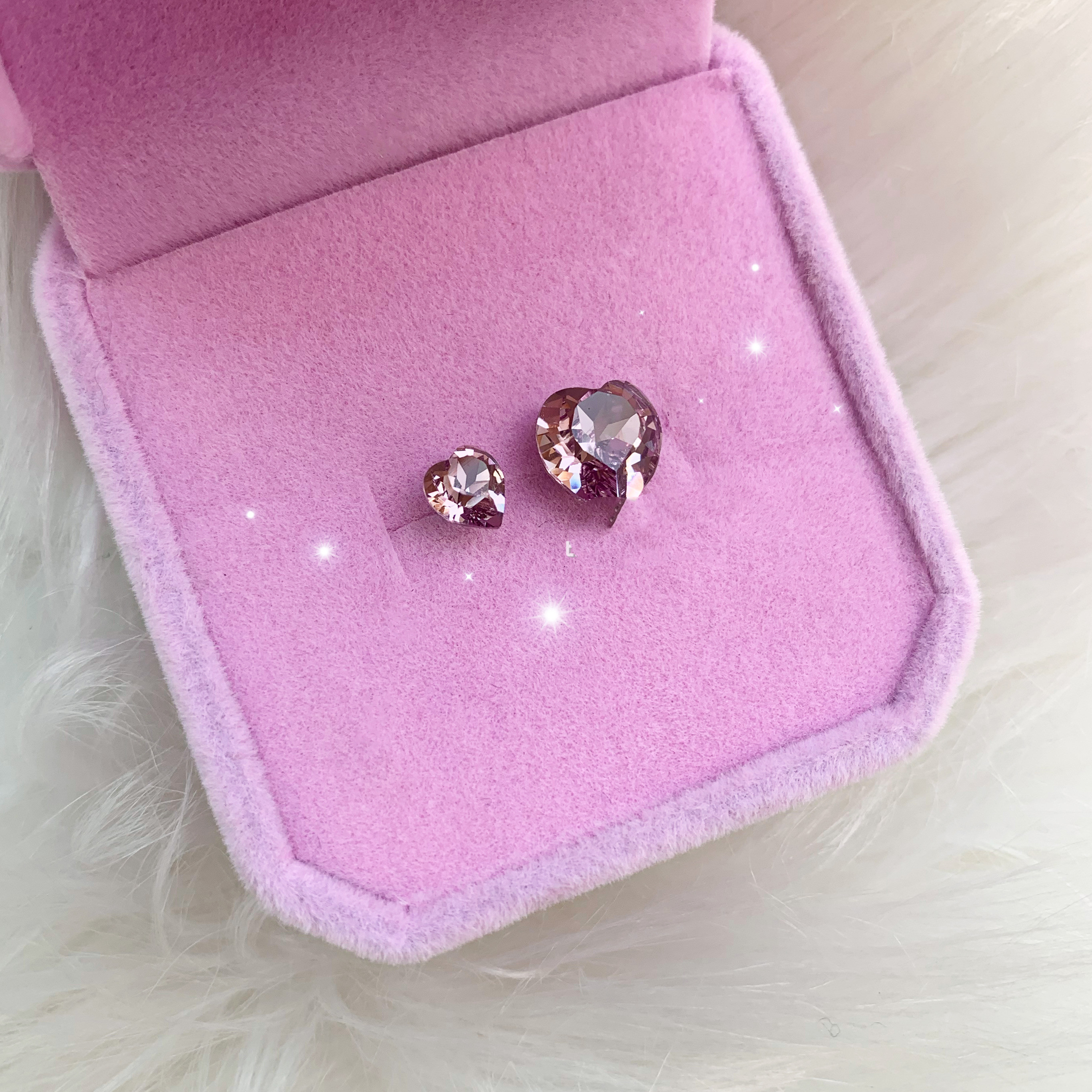 Summer Style Custom Super Flash Blue Love Earrings Titanium Steel Nails