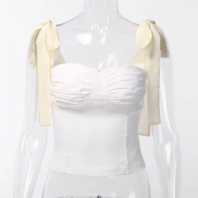 Casual Sweet T Shirt Women Tops Fashion Regular Low Bandage Solid Bodycon Tees Club Women Streetwear Skinny T Shirts White - Shop at LoveMi