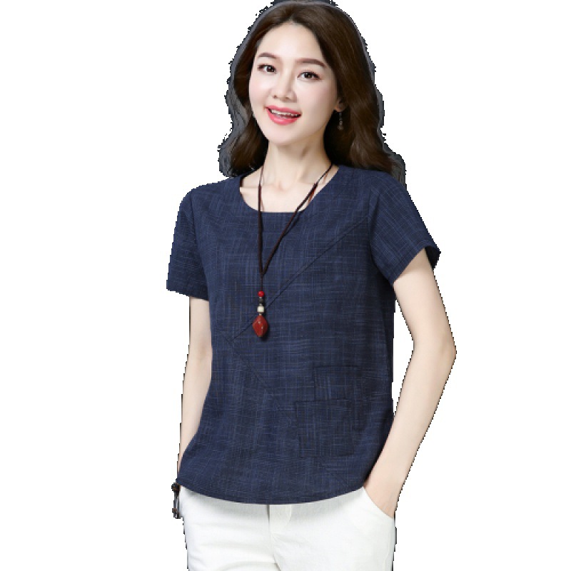 Title 3, New Linen Loose T-Shirt Women