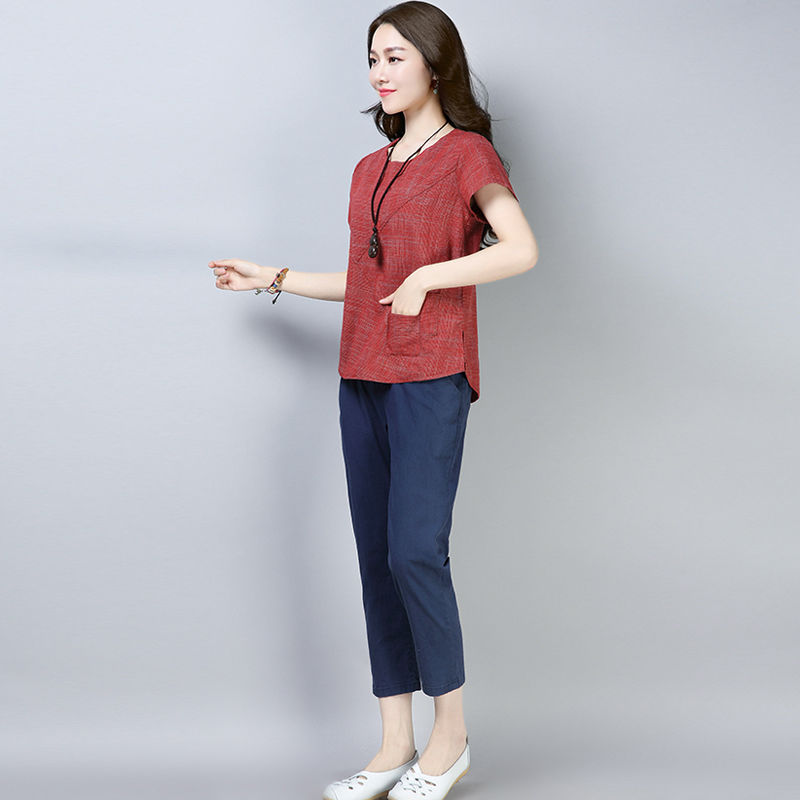 Title 6, New Linen Loose T-Shirt Women