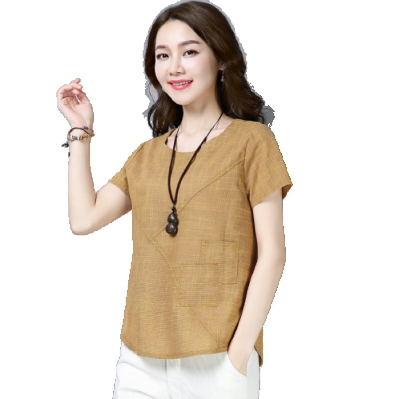 Title 7, New Linen Loose T-Shirt Women