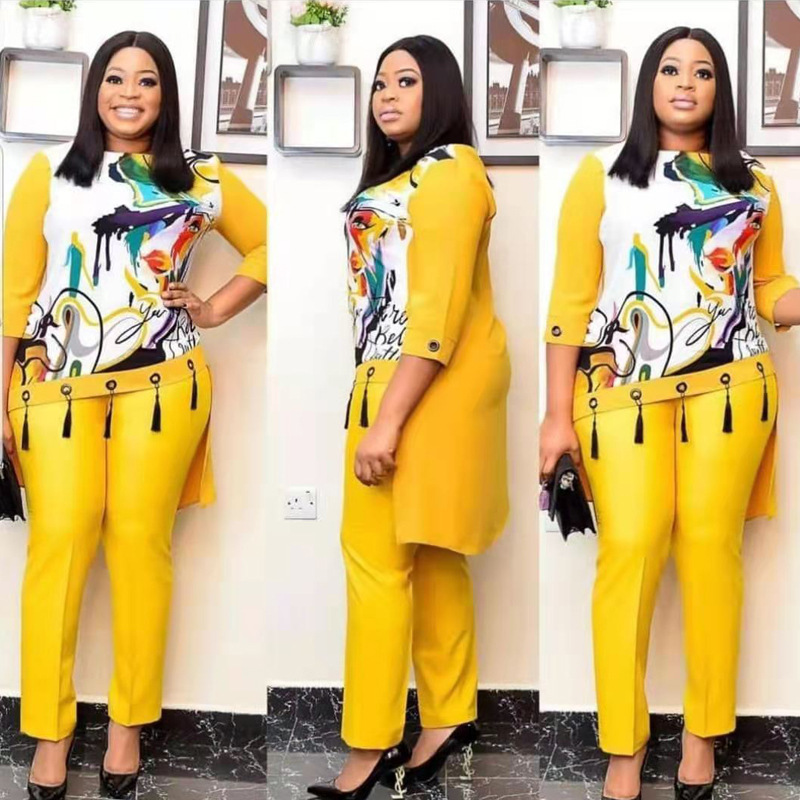 Long Dress With Three-quarter Sleeves Stitching Pleated Skirt Loose