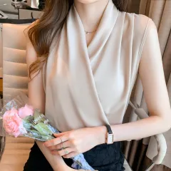 Summer Sleeveless Camisole Women Wear V-neck - Champagne - View 1