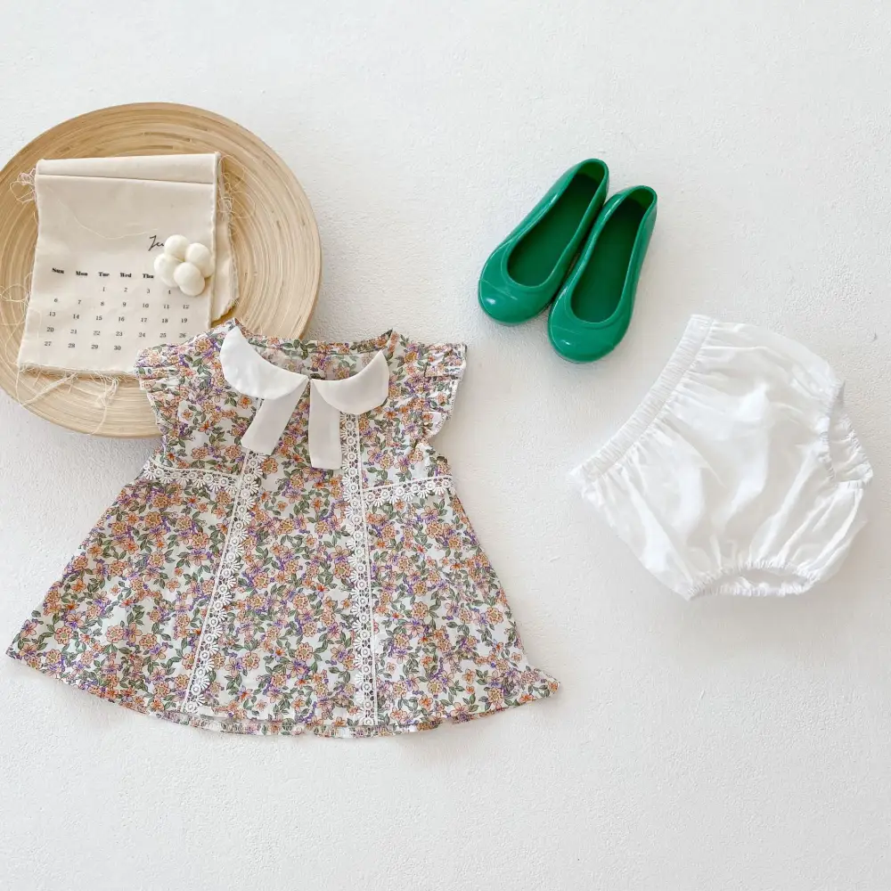MILANCEL Baby Clothing Set Toddler Girls Floral Tops White
