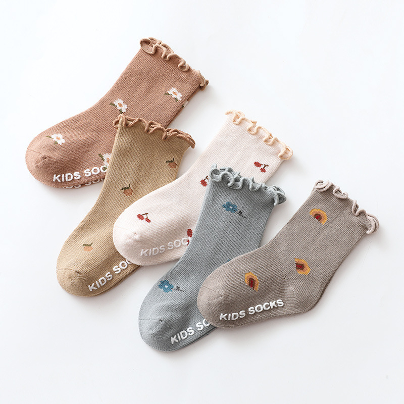 Title 1, New Style Wooden Ears Girl Socks Baby Baby Non-...