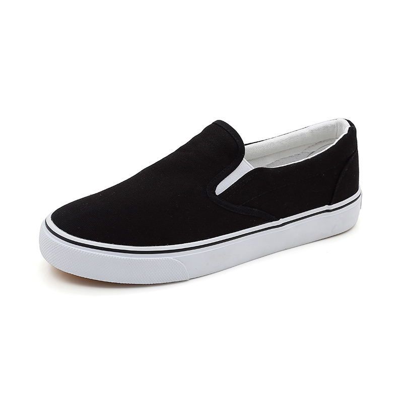 All black couple canvas shoes