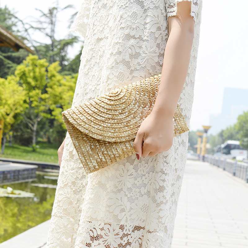 Beach Woven Straw Bag Handmade Straw Bag