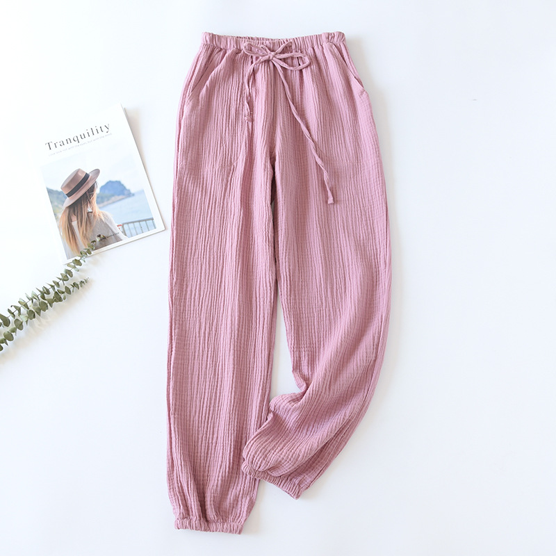 Title 3, Summer Cotton Loose Home Trousers Crepe Pajama ...