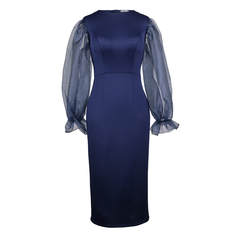 Sexy Perspective Of Organza Long Sleeve High Waist Large Slim Evening Dress Dress Direct Sale By Female Dress Manufacturer