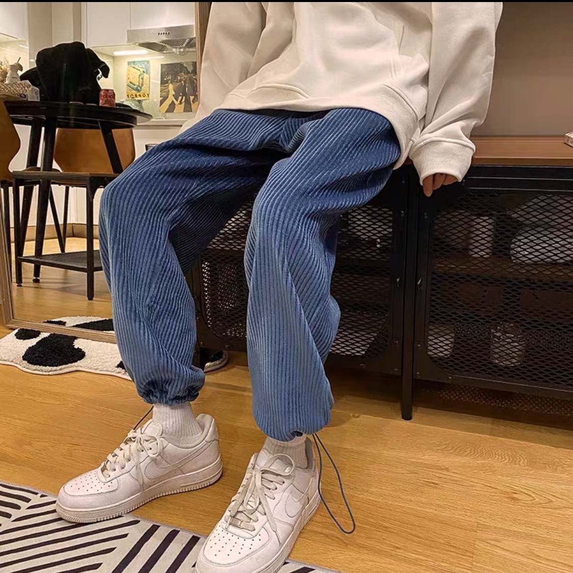 Falling Sense Straight-leg Corduroy Casual Pants Loose All-match Pants
