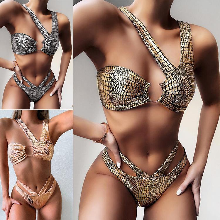 Title 4, NewSexy New Gilt Fabric Split Swimsuit Bikini