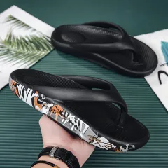 Summer Couple Flip-flops Fashion Casual Sandals Soft And Comfortable Indoor And Outdoor - Black - View 1