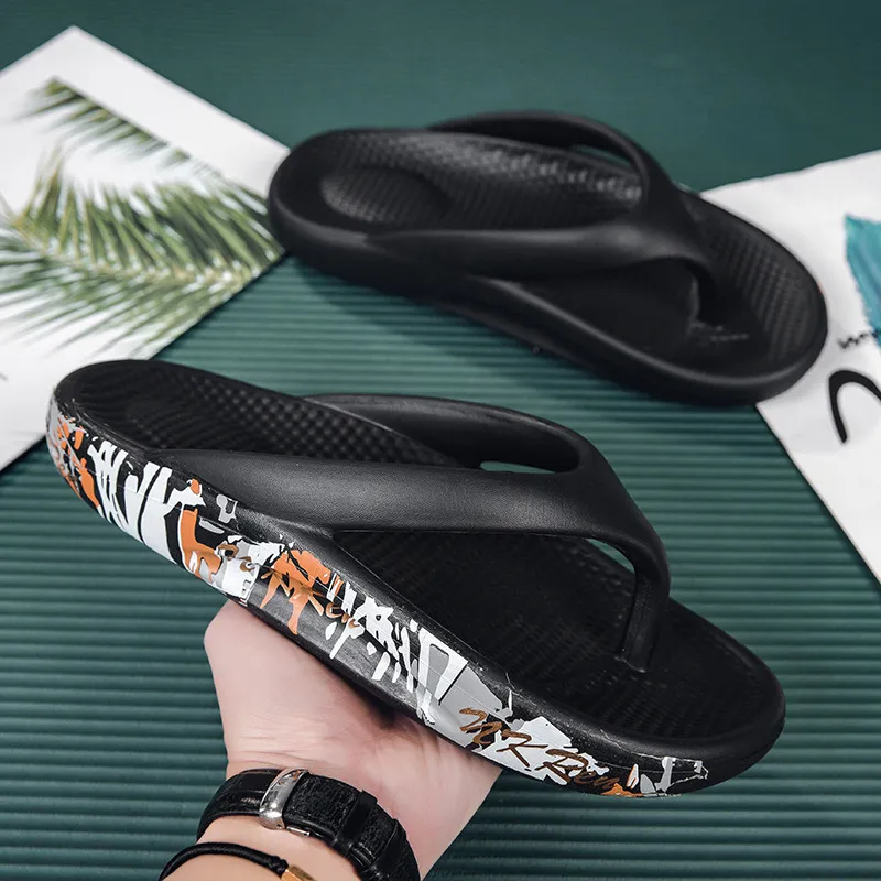 Summer Couple Flip-flops Fashion Casual Sandals Soft And Comfortable Indoor And Outdoor - Black