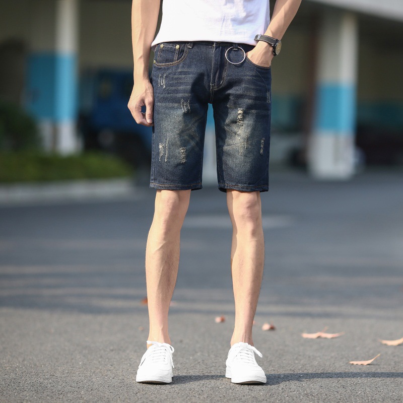 Title 3, Shorts jeans de verão masculinos rasgados Calça...