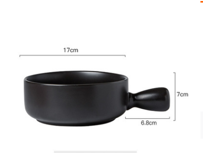 Home Creative Handle Baking Breakfast Plate Black - Shop at LoveMi