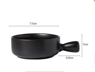 Home Creative Handle Baking Breakfast Plate Black - Shop at LoveMi