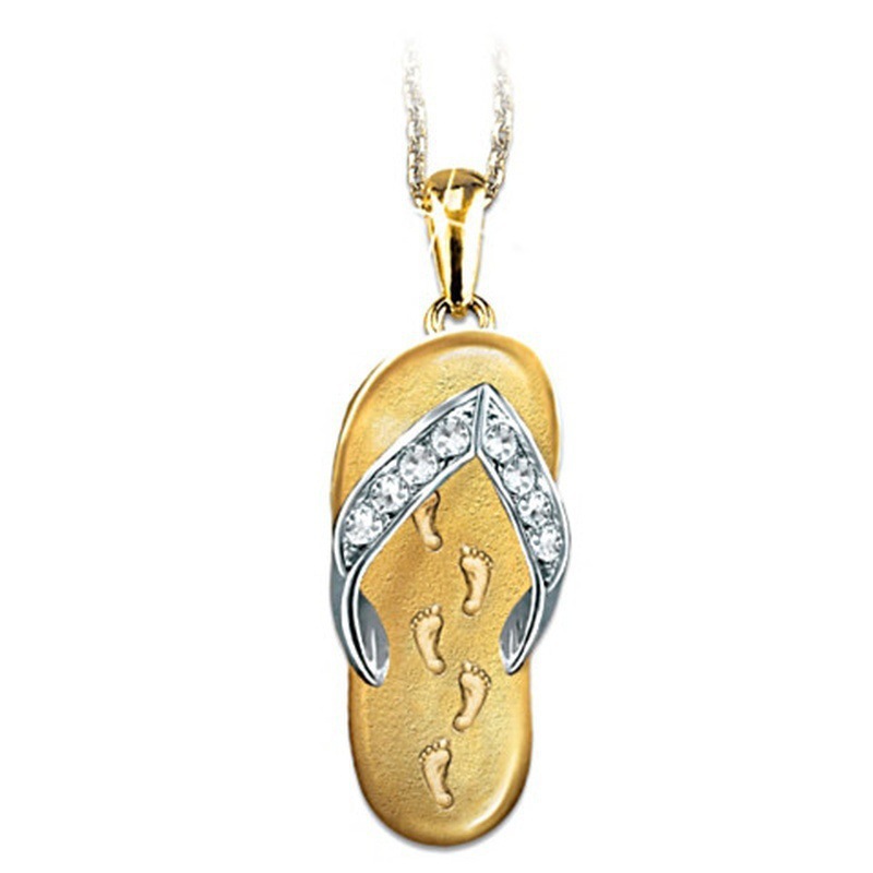 Fashion Creative Foot Pendant Diamond Necklace