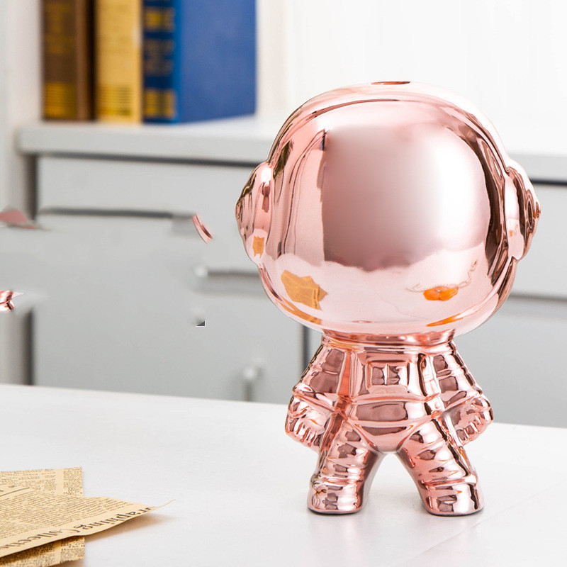 Rose Gold astronaut has a hole