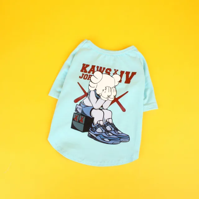 Chao Brand Pet T shirt Summer New Small And Medium Sized Dog Cat All Cotton Thin T shirt Sherry Bear Teddy Clothes Blue - Shop at LoveMi