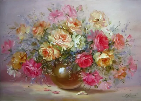 Beautiful Flowers DIY Digital Painting Kit Decoration No Frame - Shop at LoveMi