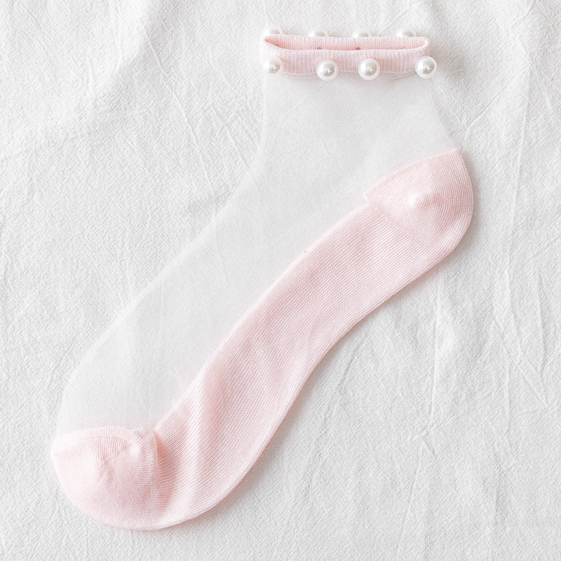 Title 9, 5 Pairs Of Crystal Silk Socks Shallow Mouth Bea...