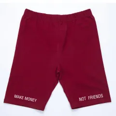 T-shirt Short Round Neck Crop Top - Red Shorts - View 1