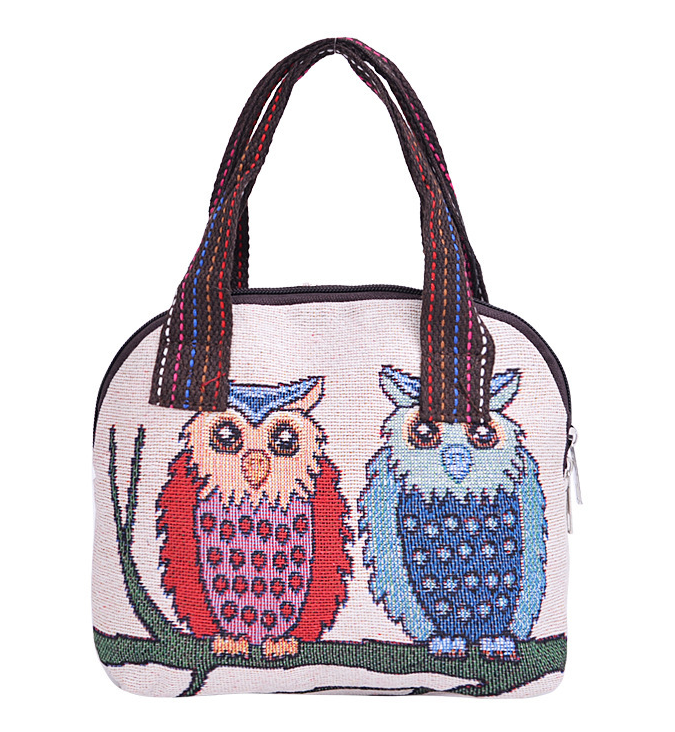 Cartoon Pattern Ethnic Style Ladies Handbag