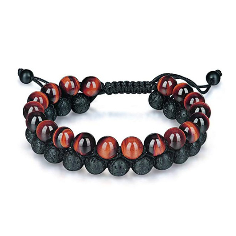 SevenChakra Natural Stone Handmade Braided Double Layer Lava Bracelets