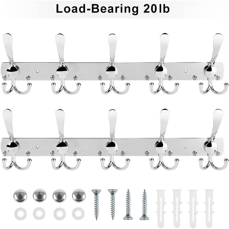 خطاف ملابس من الستانلس ستيل للباب خلفي، خطاف معاطف ومناشف للحمام والفنادق