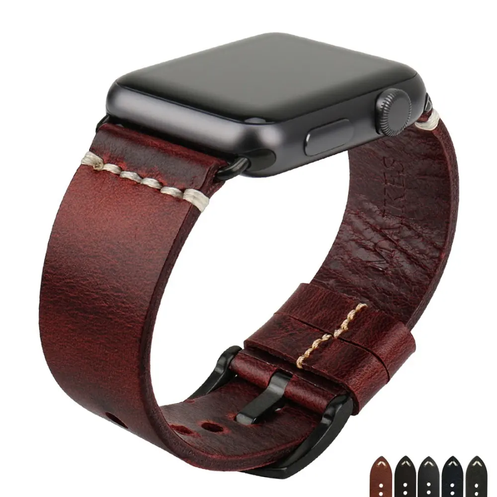 Italian Oil Wax Leather Watch Strap