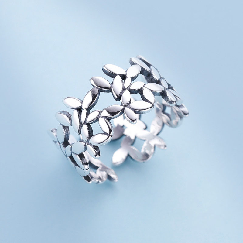 خاتم فضة عيار 925 للأصبع السبابة للفتاة