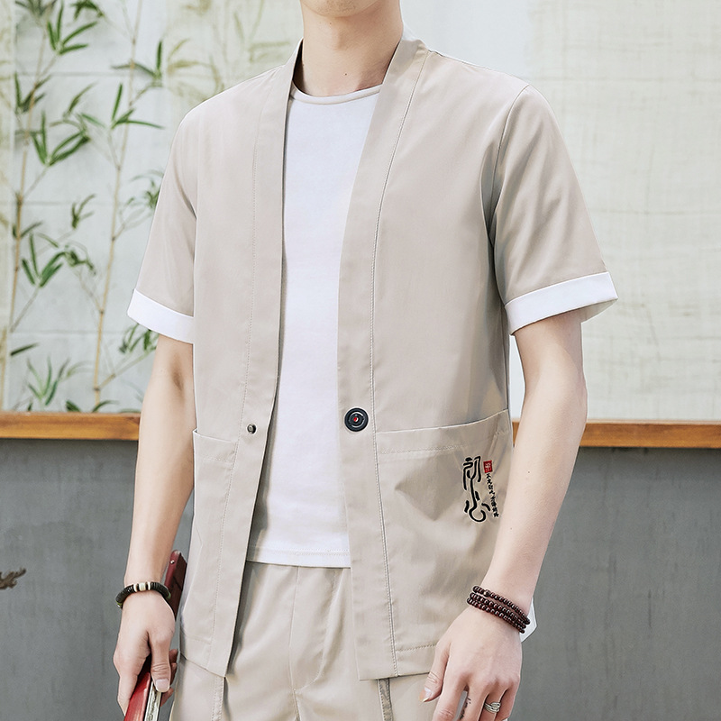 National Style Retro Cardigan Hanfu Linen Tang Suit