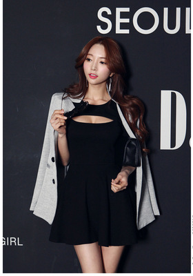  New Korean Version Of Sexy Nightclub Women's Hollow Chest Lotus Leaf Skirt