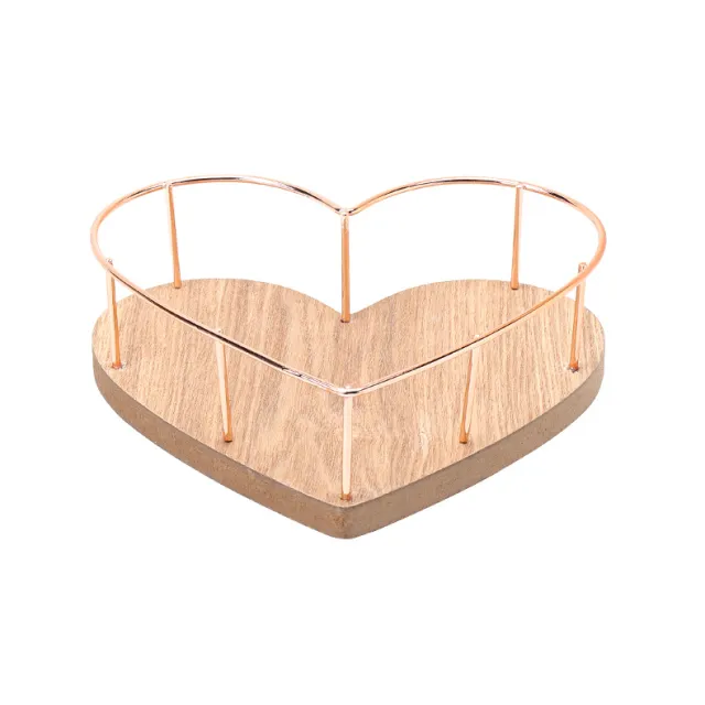 Tieyi Storage Basket Table Top Snacks Storage Basket Peach Heart Tray Storage Basket Hanging Sundry Storage Basket Log Color - Shop at LoveMi