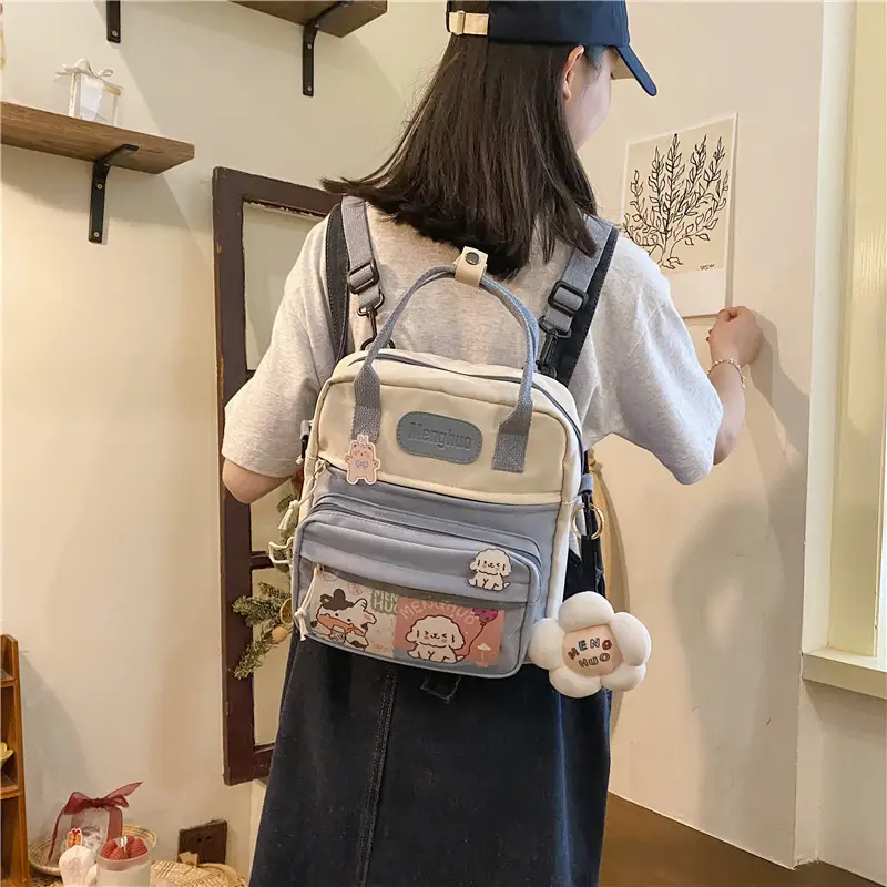 Female Soft Girl Japanese Dual-use Student Backpack Diagonal Bag Tide