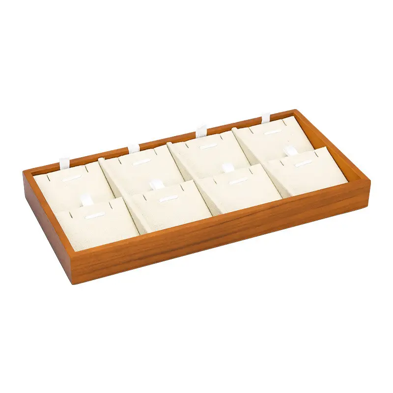 Solid Wood Jewelry Display Plate Necklace Ring
