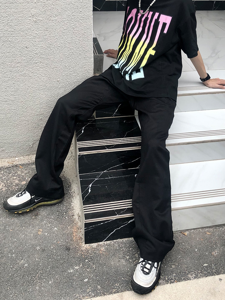 Summer American Retro Casual Trousers Flared Overalls
