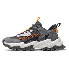 Low-Top Lace-Up Sports Casual Shoes - Grey - View 1
