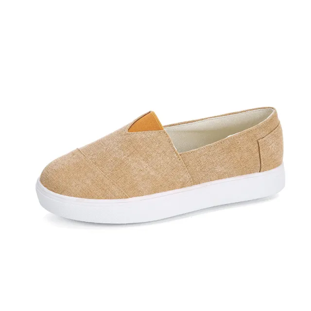 New Large Size Sneakers Flat Low Heel Canvas Shoes Orange - Shop at LoveMi
