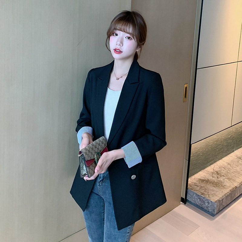 Korean Version Of The Spring New Large Size All-match Mid-length Jacket Suit