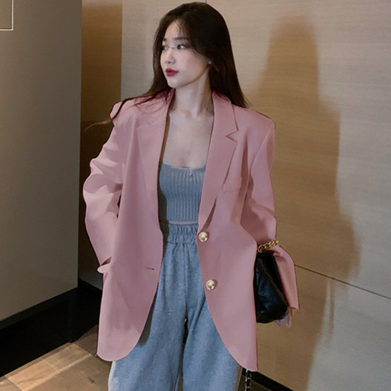 Korean Version Of The Net Red Loose Spring And Autumn Black Casual Suit