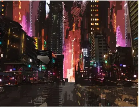 Digital Painting Neon Landscape DIY Oil Painting