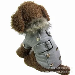 Pet Woolen Coat, Warm Dog Clothes For Autumn And Winter - Grey - View 1