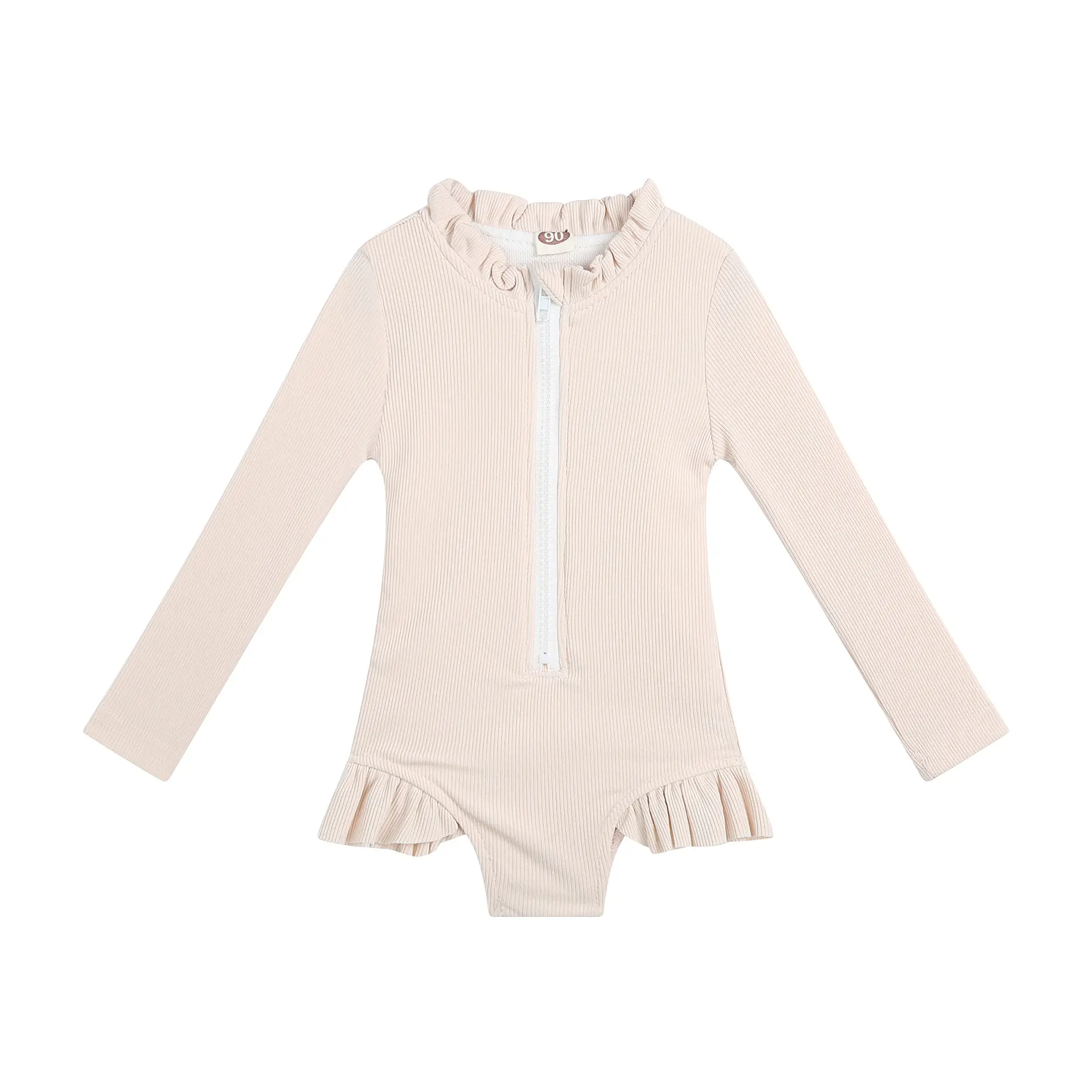Romper-shaped Triangle Swimsuit Bikini Solid Color
